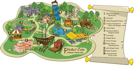 Pirates Cove Attractions Map Pirates Cove Theme Park Kids Attractions