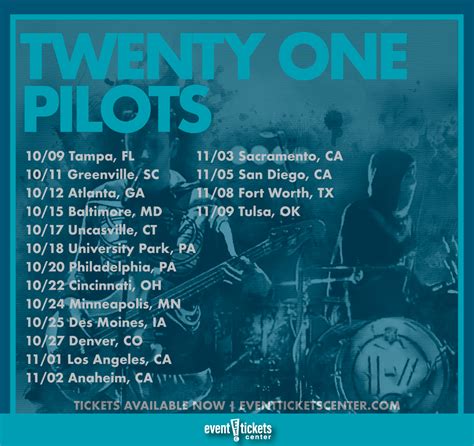 Twenty One Pilots Tour List Dacy Brandais