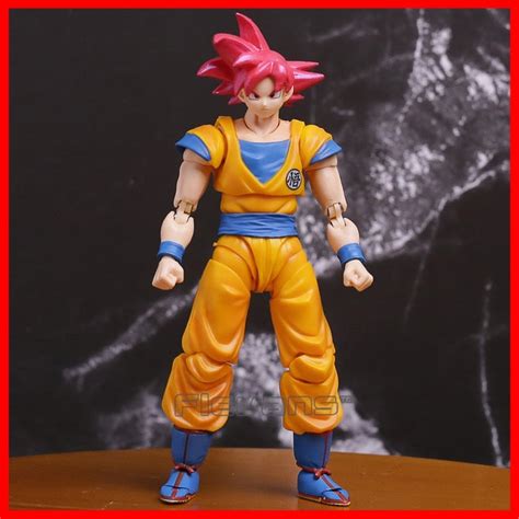 Shf Shfiguarts Dragon Ball Z Super Saiyan God Son Goku Pvc Action Figure Collectible Model Toy