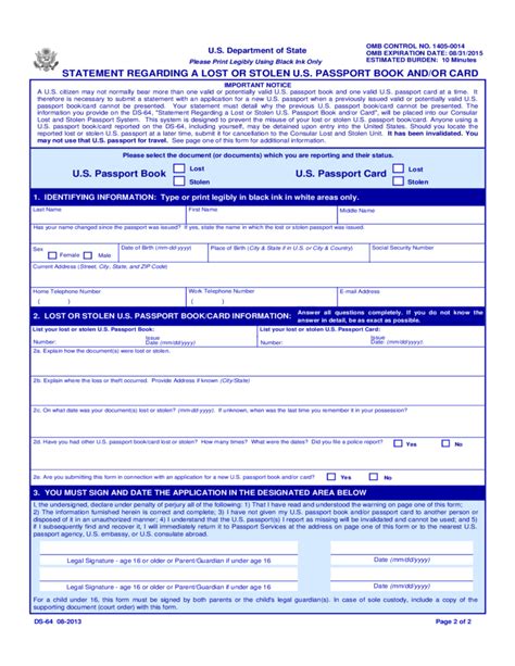 A statutory declaration is similar to an affidavit except that a statutory declaration is usually used outside of court settings. Statement Regarding A Lost or Stolen U.S. Passport Book ...