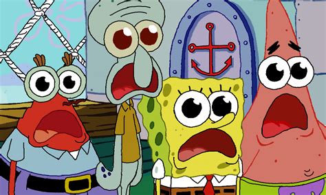 Colors Live Spongebob Patrick Squidward And Mrkrabs In Awe By