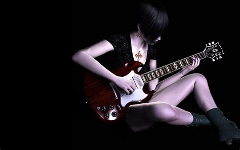 playing fantasy guitar girl wallpaper music gorgeous girls 30625
