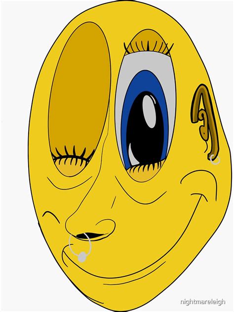 Weird Smiley Face Sticker For Sale By Nightmareleigh Redbubble
