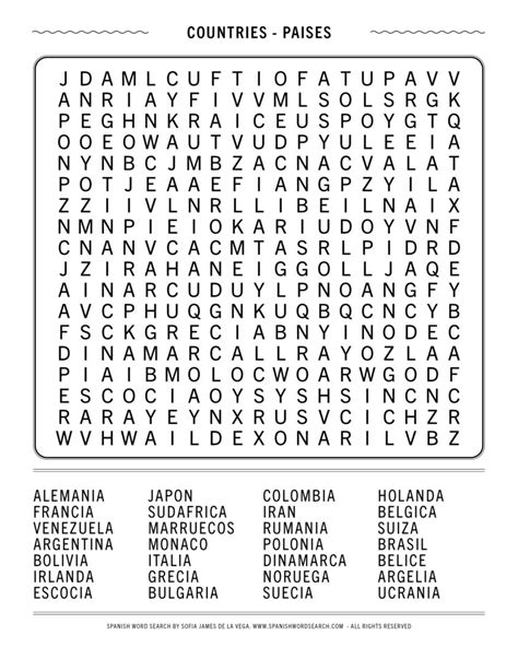 Free Word Search Puzzle Spanish Word Search From Printablespanish