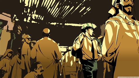 Cowboy bebop wallpaper, spike spiegel, smoking, anime boys, text. Cowboy Bebop - Crowd Ultra HD Desktop Background Wallpaper for 4K UHD TV : Widescreen ...