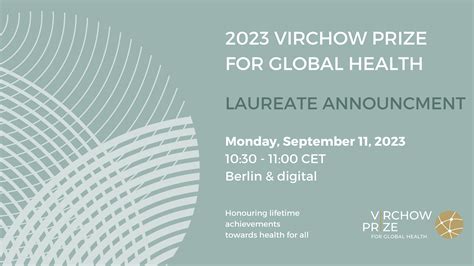 2023 Virchow Prize For Global Health Laureate Announcement Virchow