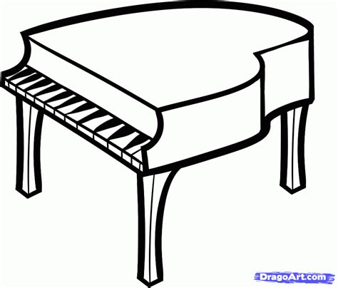 How To Draw A Piano For Kids Step By Step Percussion Musical