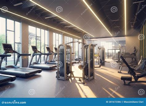 3d Render Of A State Of The Art Fitness Facility Featuring Well