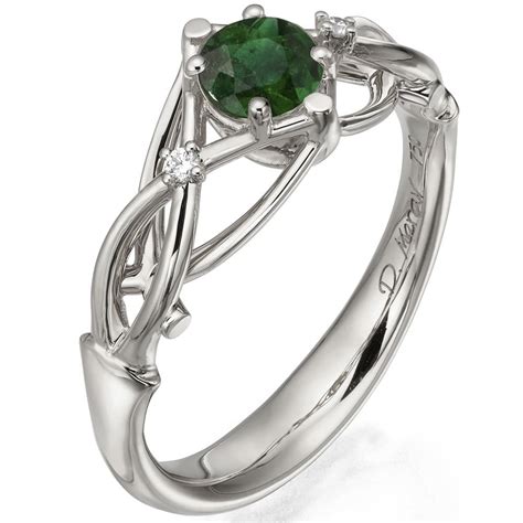Celtic Engagement Ring Platinum And Emerald Eng9 Doron Merav
