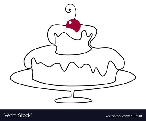 Simple instructions on how to draw a birthday cake for kids! Birthday cake drawing Royalty Free Vector Image