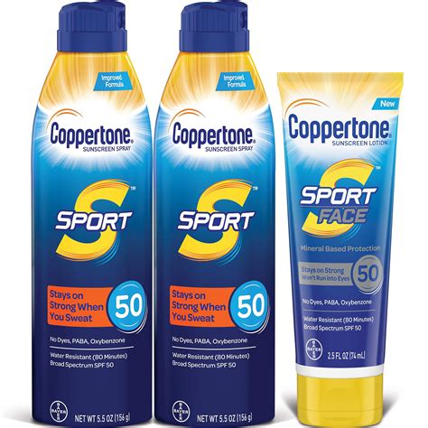 Coppertone Sport Spf 50 Sunscreen Spray Sport Face Spf 50 Mineral