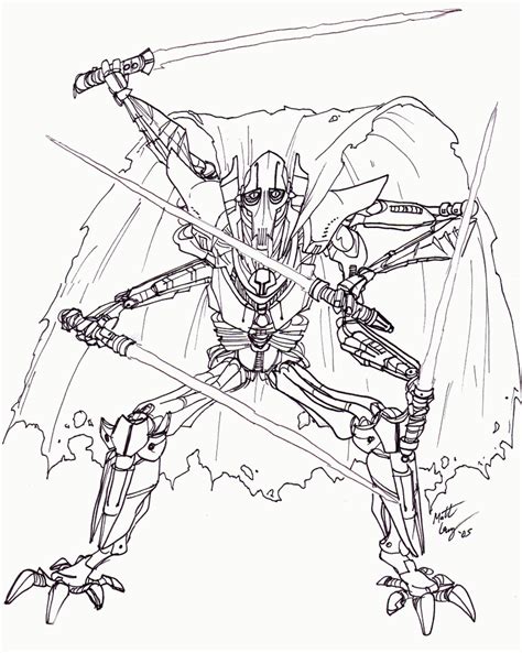 A page for describing characters: General Grievous Coloring Page - Coloring Home