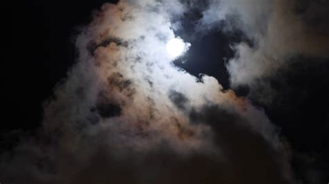 Full Moon Clouds Moon Night Sky Dark Moonlight No