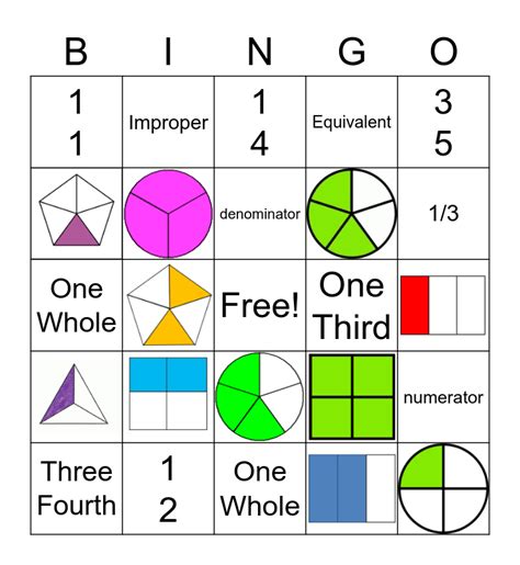 Fraction Bingo Cards Printable Free Printable Templates