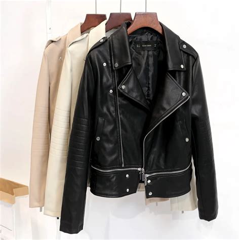 Buy New2016 Fashion Autumn And Winter Faux Leather Jacket Women Short Design Slim Motorcycle Pu