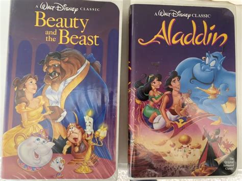 Beauty And The Beast Aladdin Vhs Tape Walt Disne Vrogue Co