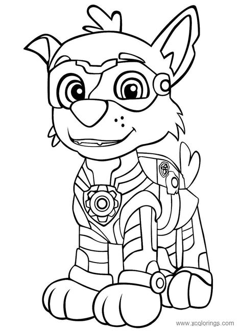 Rocky From Paw Patrol Mighty Pups Coloring Pages