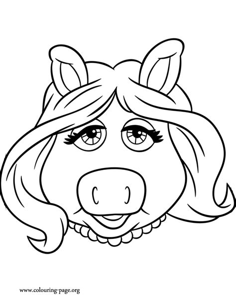 Printable miss piggy and kermit have a picnic coloring page. The Muppets - Miss Piggy face coloring page