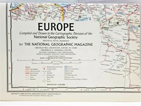 Vintage Europe Map 1969 By National Geographic 305 X 265 Inches £314