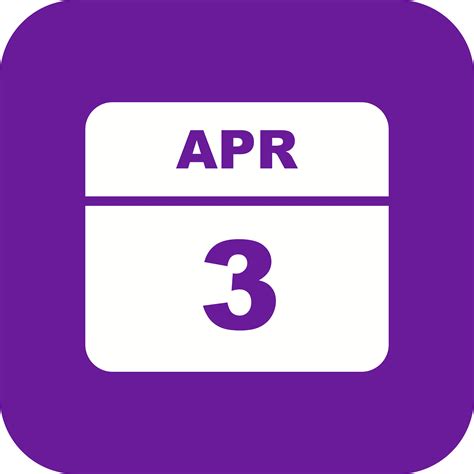 April 3rd Date On A Single Day Calendar 487386 Vector Art At Vecteezy