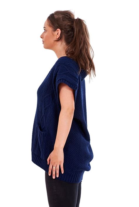 New Plus Size Women Moss Knitted Waistcoat Pockets Sleeveless Buttons Cardigan Ebay