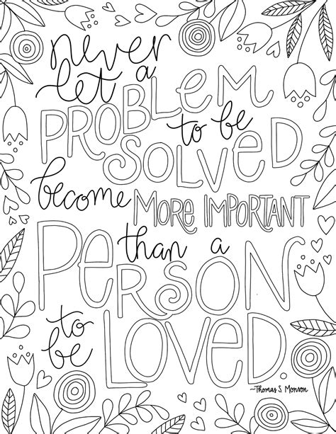 Just What I {squeeze} In Problems Vs People Free Lds Coloring Page