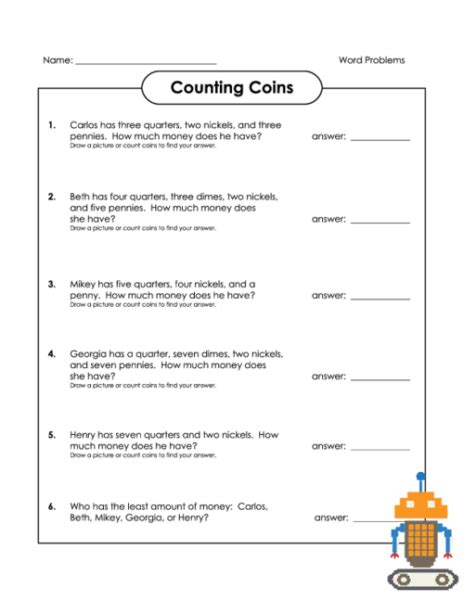 Coin Word Problems Worksheets in 2021 | Word problems, Word problem worksheets, Money word problems