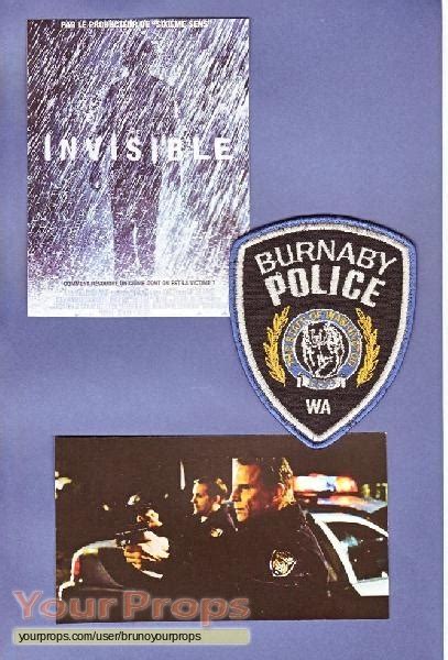 The Invisible Burnaby Police Patch Original Movie Prop