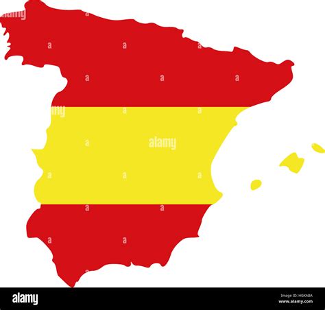 Mapa De España Con La Bandera Fotografía De Stock Alamy