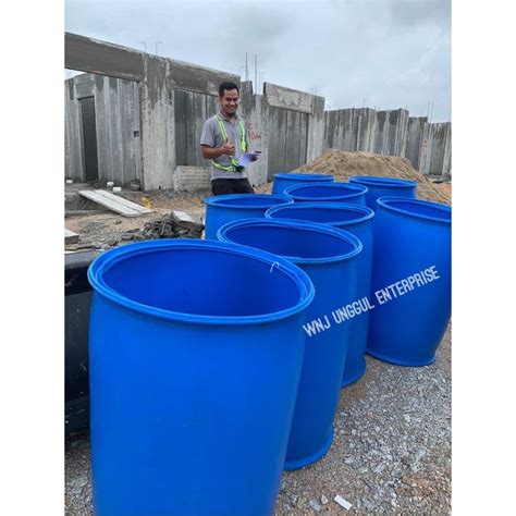Drum plastik 200 l double ring un. Tong Drum Plastik/Tong Air 200 Liter / Blue Drum Plastic ...