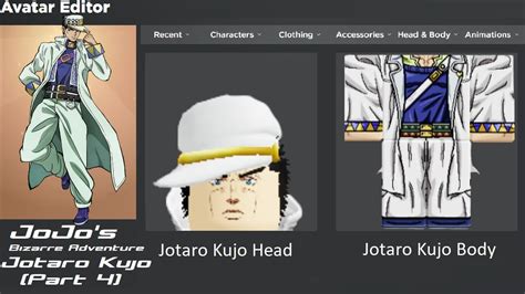 How To Make Jotaro Kujo Jojo Part On Roblox Check Description