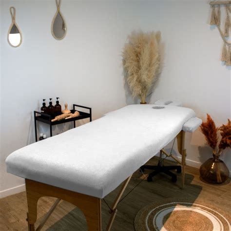 drap housse en éponge pour table de massage confort plus blanc