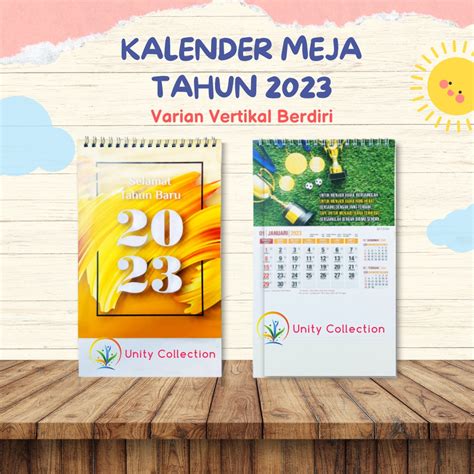 Jual Kalender Meja Tahun 2023 Varian Vertikal Berdiri Shopee Indonesia