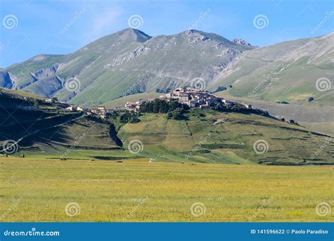 View Of Castelluccio Of Norcia In Umbria Italy Stock Photo Image Of