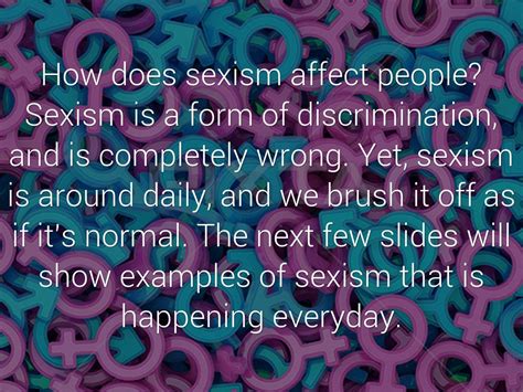 Sexism By Olyvia Morris