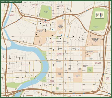 Downtown Columbus Ohio Map Oconto County Plat Map