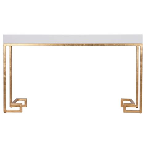 Rated 4.5 out of 5 stars. DaVinci Hollywood Regency White Lacquer Gold Console Table | Kathy Kuo Home
