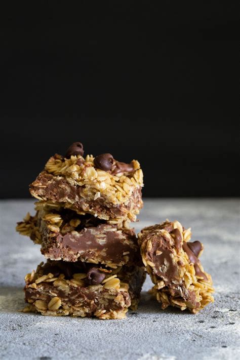 Stir together the liquid ingredients, then combine with the oats and stir until evenly mixed. No-Bake Chocolate & Peanut Butter Oatmeal Bars » Samantha ...