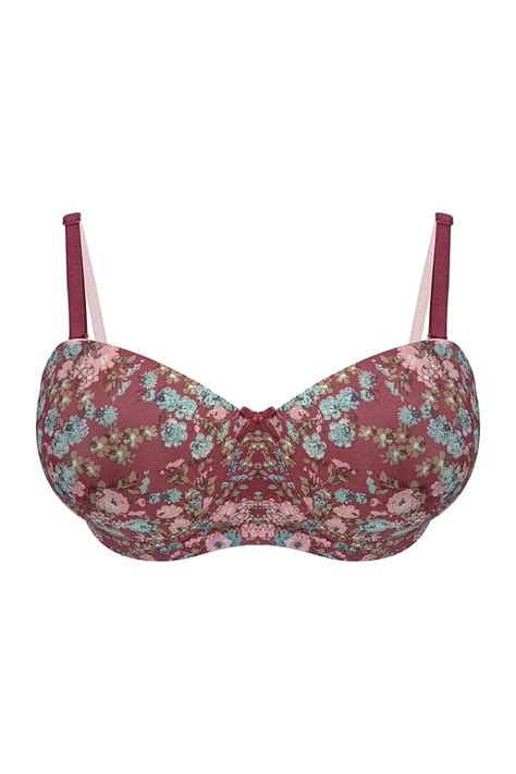 Buy Padded Underwired Full Cup Balconette Style Strapless T Shirt Bra In Maroon Online India