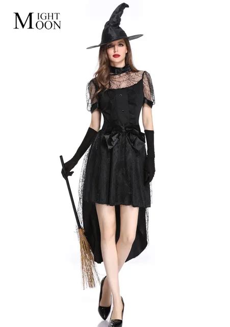 Moonight Halloween Women Female Witch Costume Sexy Evil Witch Cosplay Carnival Fancy Dress In