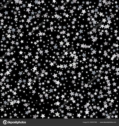 Silver Stars Falling Sky Black Background Abstract Background Glitter