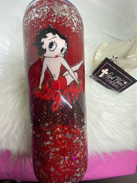 Betty Boop Betty Boop Tumbler Glittered Stainless Steel Etsy