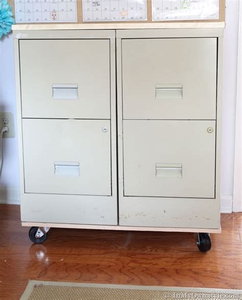 Cabinet refinishing service requires several days to complete. File Cabinet Makeover - In My Own Style