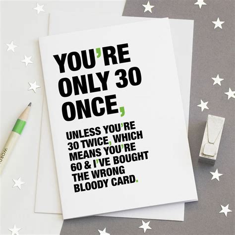 Funny Birthday Cards Dirty Thirty 30th Birthday Card Funny 30th