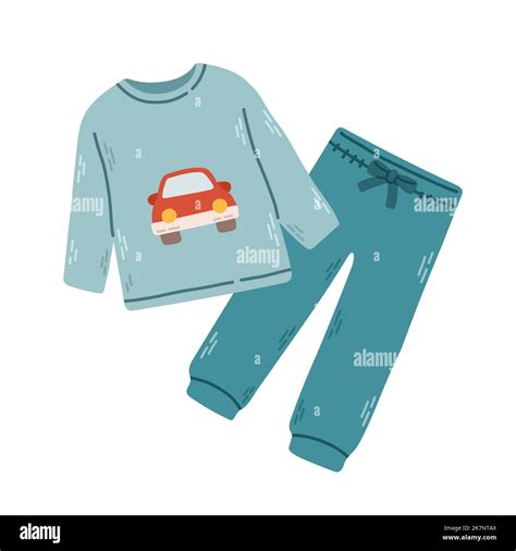 Sleepwear For Boys Pajama Nightgown Sleep Suit Isolated Vector Eps