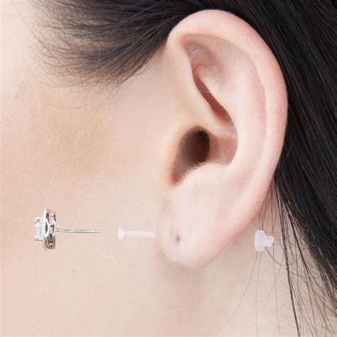 Pierced Earring Plastic Sleeve Polyethylene 8 Pack Earrs E