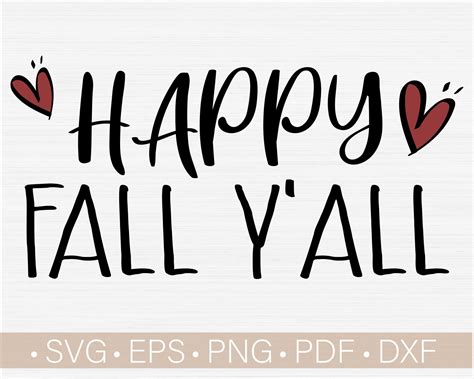 Happy Fall Yall Svg Files With Handdrawn Heart Svg Png Etsy