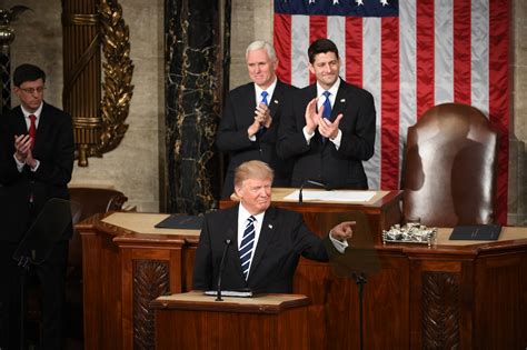The Scene As President Trump Delivers His First Address To A Joint