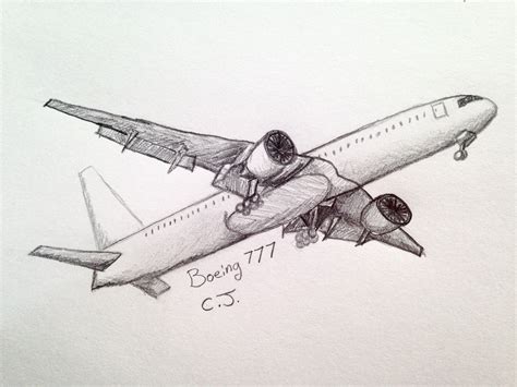 Boeing 777 Drawing Sketch Book Drawings What To Draw