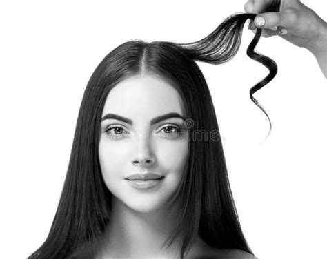 Hairdressing Process Girl Model Hair Straightening Ironsbeautiful